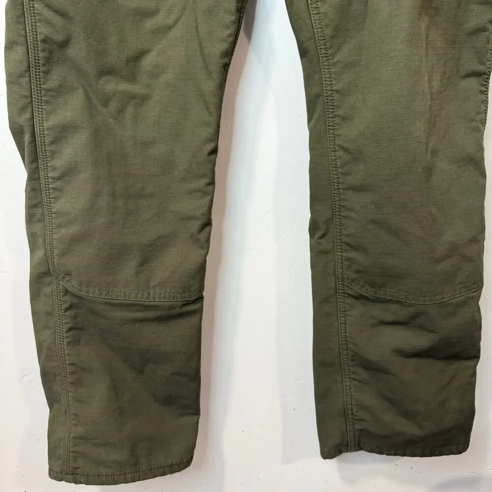 Carhartt‎ Rugged Flex Relaxed Fit Ripstop Cargo Fleece-Lined Work Pant Green 38